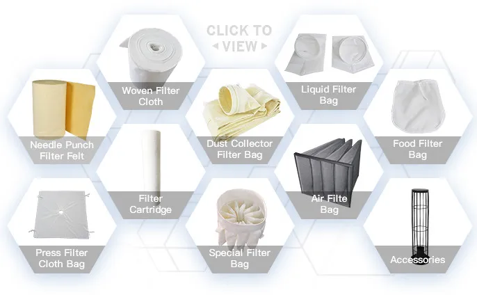 Thùng lọc P84 Polyamide Nomex PTFE nhiệt độ cao cho máy thu bụi 4