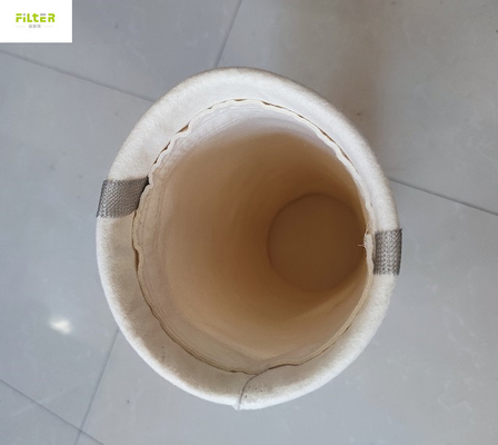 Tay áo lọc Aramid Nomex 500GSM với vòng SS và keo nhiệt độ cao