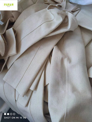 Tay áo lọc Aramid Nomex 500GSM với vòng SS và keo nhiệt độ cao