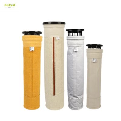 Xương kim Nomex PTFE Polyester Dust Filter Sleeve PPS Dust Collector Filter Bags Cho nhà máy bê tông nhựa 450-550GSM