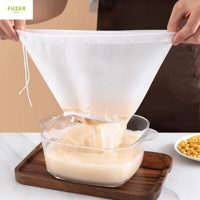 Túi lọc chất lỏng Máy lọc lưới nylon loại thực phẩm Khóa dây kéo có thể sử dụng nhiều lần Thích hợp cho mục đích lọc nước ép rau và trái cây