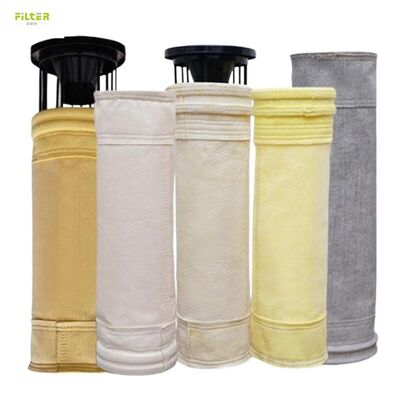 Túi lọc polyester công nghiệp với felt đâm kim và đáy được tăng cường để hoạt động trong các hệ thống thu bụi
