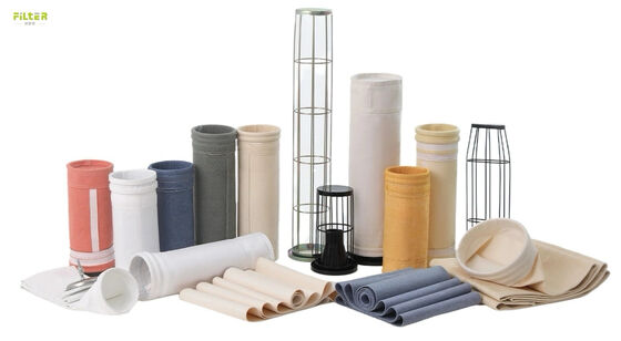 Túi lọc polyester công nghiệp với felt đâm kim và đáy được tăng cường để hoạt động trong các hệ thống thu bụi