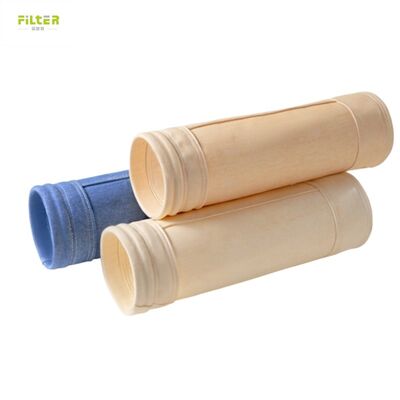 Túi lọc nhiệt độ cao công nghiệp được làm từ nỉ polyester đục lỗ bằng kim có đáy được gia cố để thu gom bụi