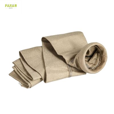 Túi lọc nhiệt độ cao công nghiệp được làm từ nỉ polyester đục lỗ bằng kim có đáy được gia cố để thu gom bụi