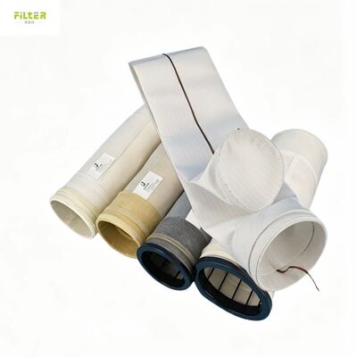 Túi lọc Baghouse cấp công nghiệp có lớp nỉ polyester được đục lỗ bằng kim và đáy được gia cố để đạt hiệu suất lọc bụi