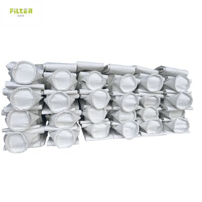 Túi lọc Baghouse cấp công nghiệp có lớp nỉ polyester được đục lỗ bằng kim và đáy được gia cố để đạt hiệu suất lọc bụi