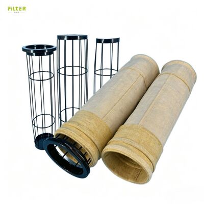 Túi lọc PTFE chống nhiệt Polyester Aramid PPS P84 cho máy thu bụi phun xung